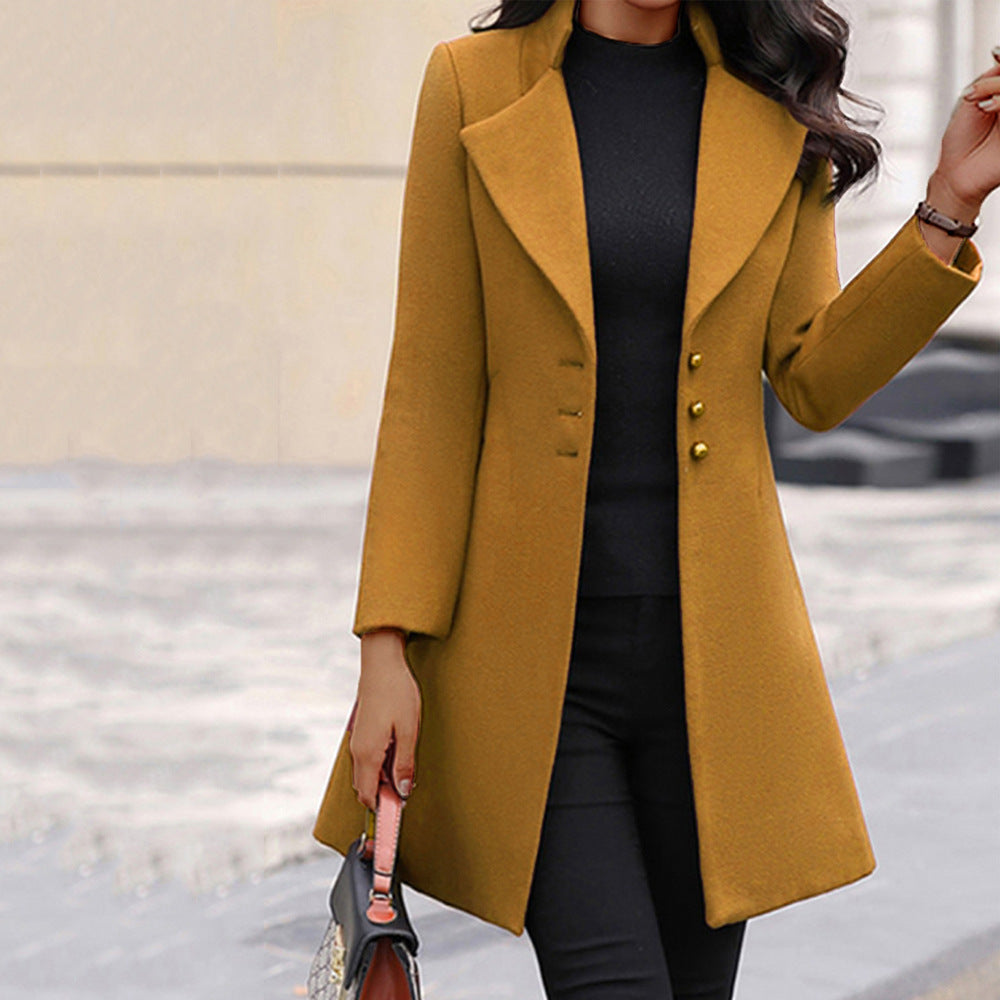 Winter Single-Breasted Slim-Fit Lapel Coat Limorista