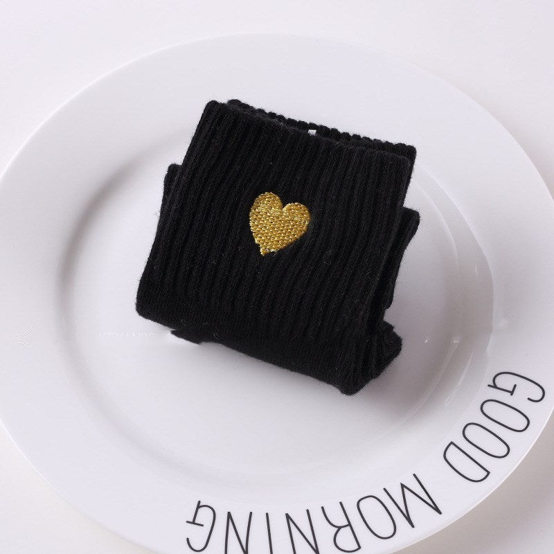 Hand-embroidered gold thread love women&