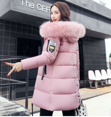 Slim thick cotton jacket large fur collar cotton suit Limorista