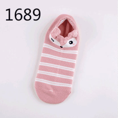 Cute Animals Cotton Short Socks Creative Cartoon Pure Socks Casual Funny Socks Spring Summer Fox Socks Limorista