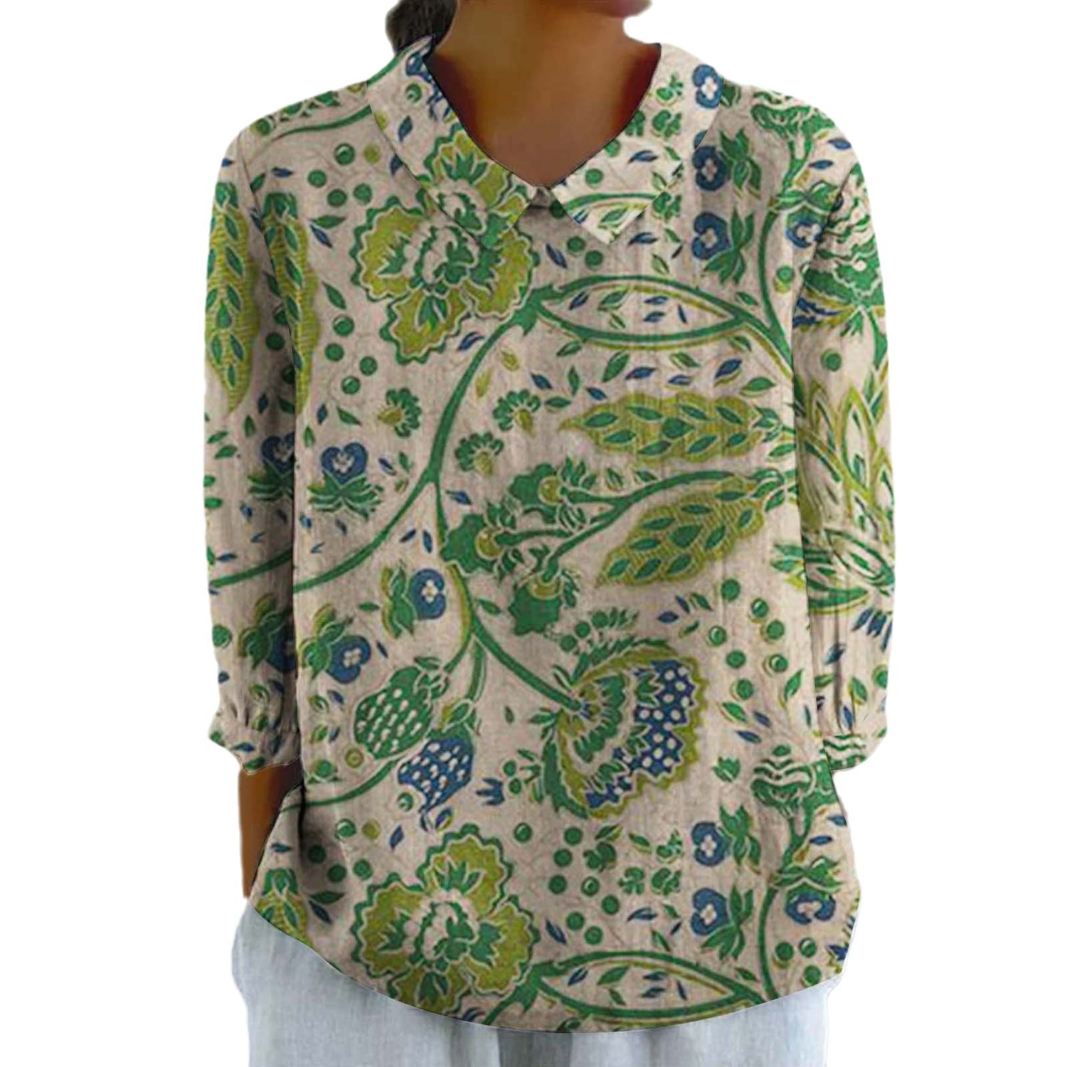 Creative Retro Chinese Style Floral Print Shirt Limorista