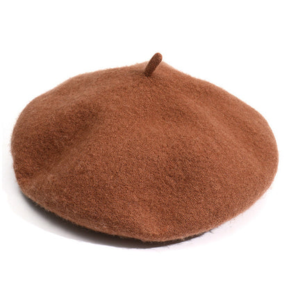 Artistic Wool Candy Color Painter Cap Fashionable Warm Hat Limorista