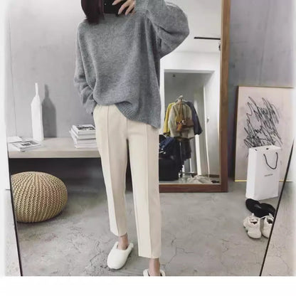 Plus Size Straight Tapered Casual Pants Limorista