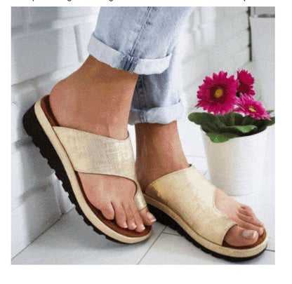 Women Slippers Flat Sole Casual Soft Big Toe Foot Sandal Limorista