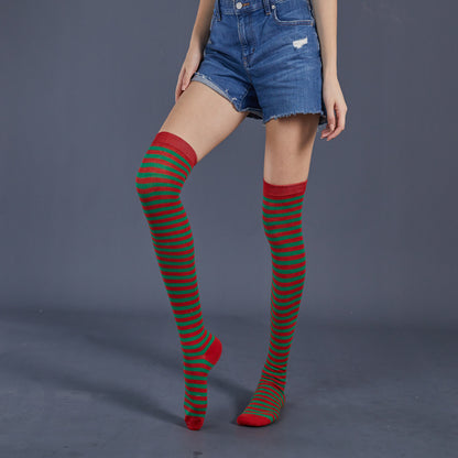 Thin Stripes Stockings Over The Knee Thickened High Tube Ladies Dance Party Performance Socks Limorista