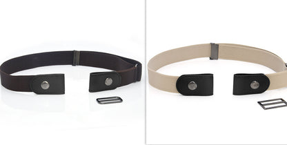 New Slim Elastic Invisible Belt Simple Lazy Belt Fat Elastic Leather Limorista