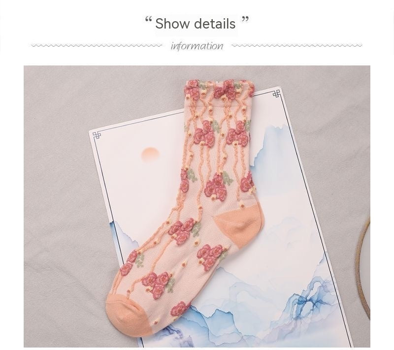 Renaissance Ethnic Floral Thigh High Socks Children Limorista