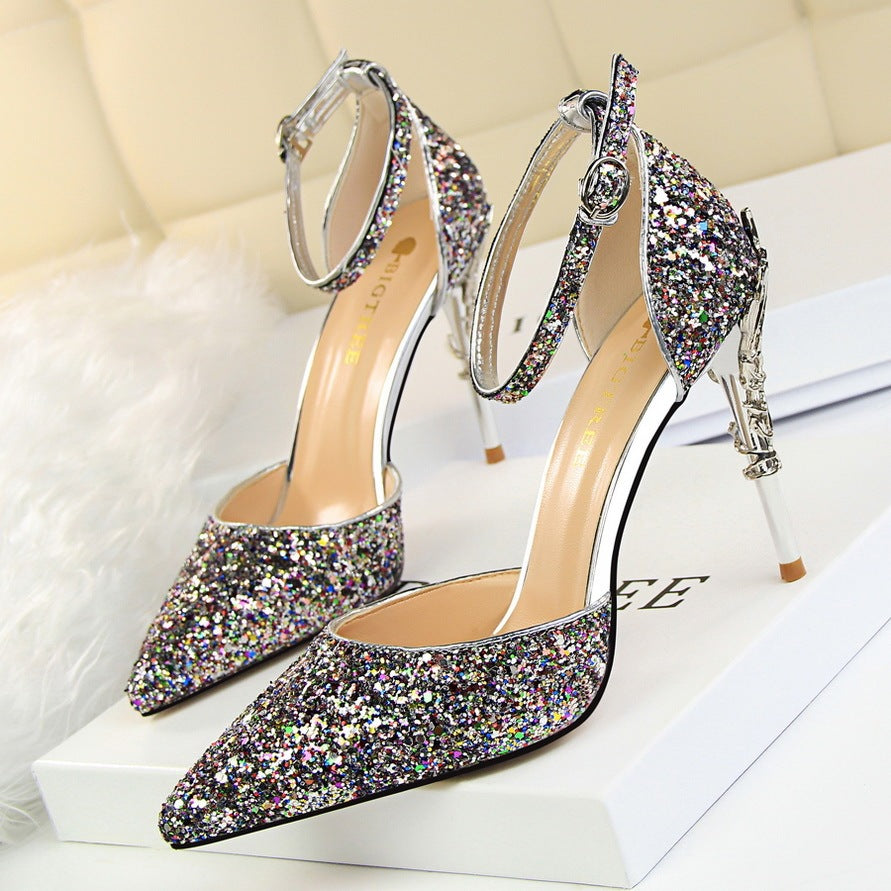 High metallic and sequined heels Limorista
