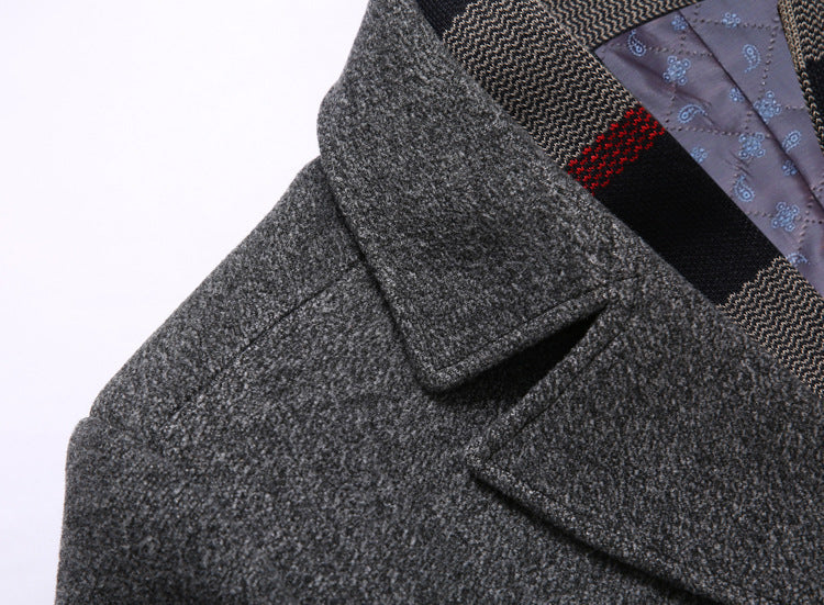 Thick Quilted Lapel Collar Men&