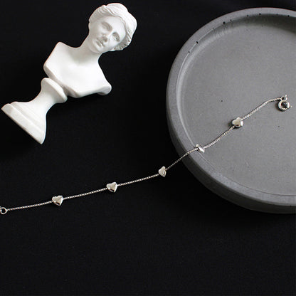 925 Sterling Silver Creative Glossy More Than Heart Bracelet Limorista