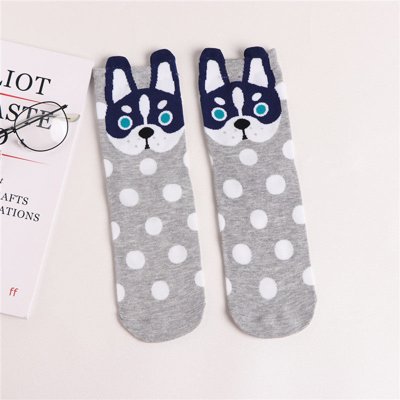 Cute Cartoon Dog Socks With Polka Dot Printing Boat Socks Limorista