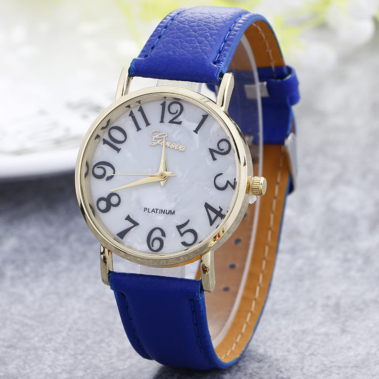 Marble Belt Watch Fashion Geneva Watch  Shell Face Casual Watch For Men And Women Limorista