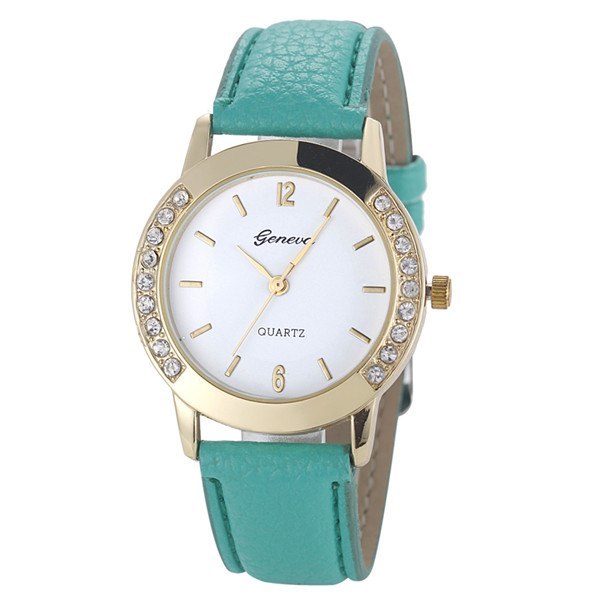 Bilateral Diamond Ladies Belt Casual Watch Geneva Women&