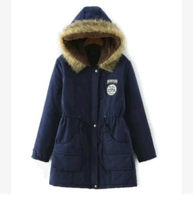 Thick Winter Jacket Women Large Size Long Section Hooded parka outerwear new fashion fur collar Slim padded cotton warm coat Limorista
