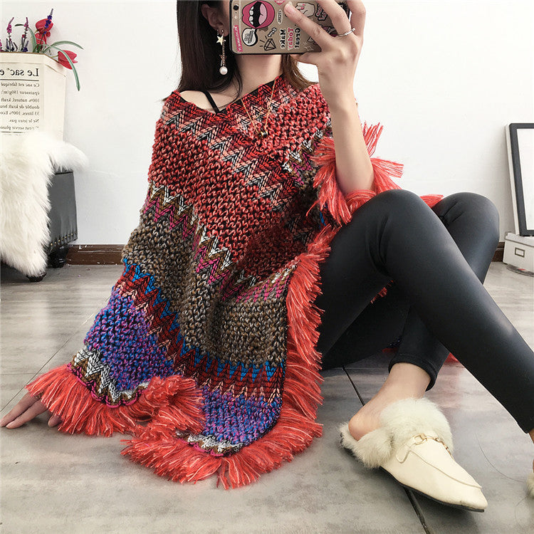 Tassel scarf coat woman Limorista