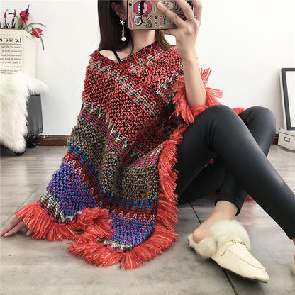 Tassel scarf coat woman Limorista