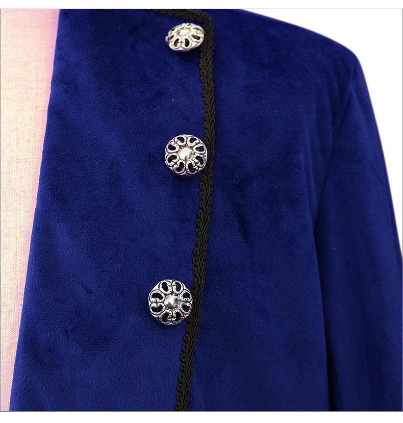 Stand Collar Gold Velvet Vintage Tuxedo Showsuit Limorista