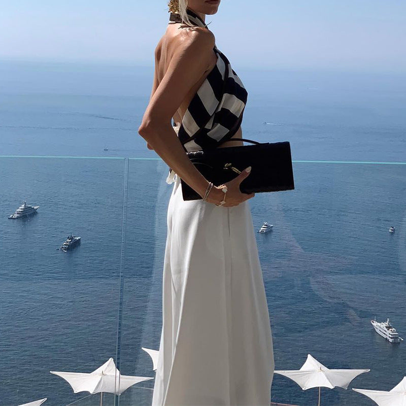Solid Color Wide-leg Pants Limorista