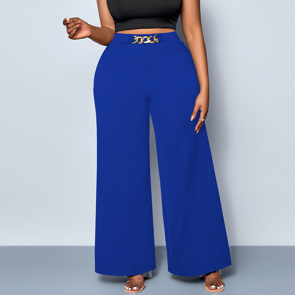 Summer Plus Size Metal Buckle Trousers For Women Limorista