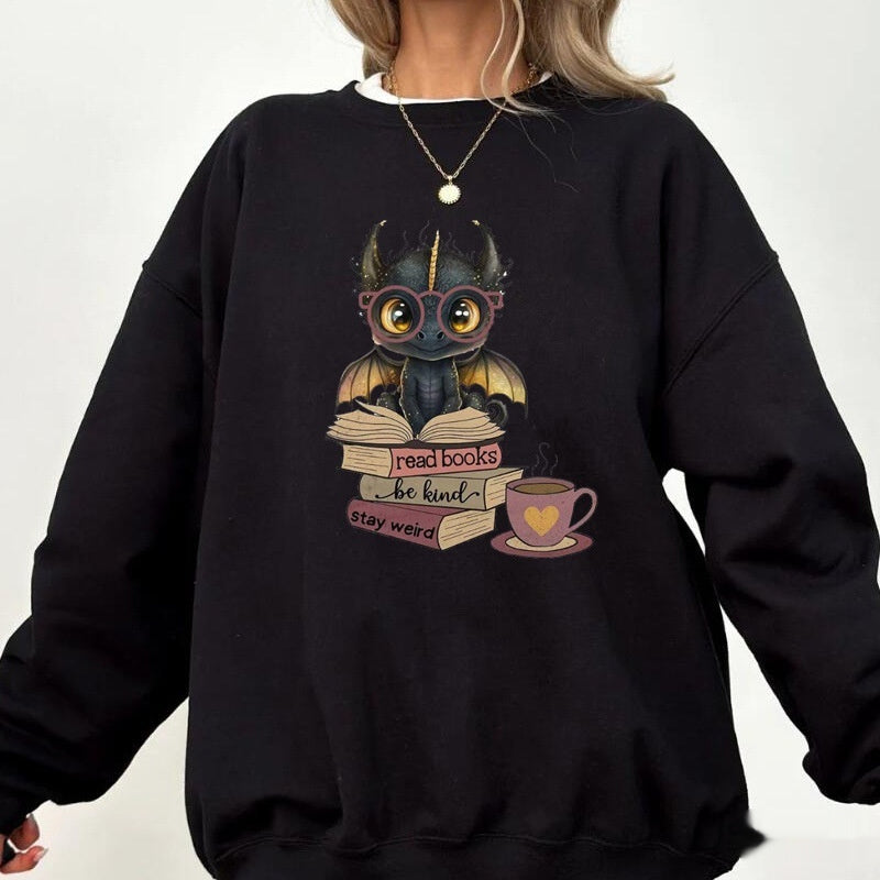Fourth Wing Dragon Printed Sweatshirt Women Fantasy Book Limorista