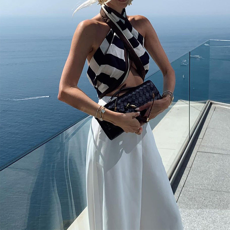 Solid Color Wide-leg Pants Limorista