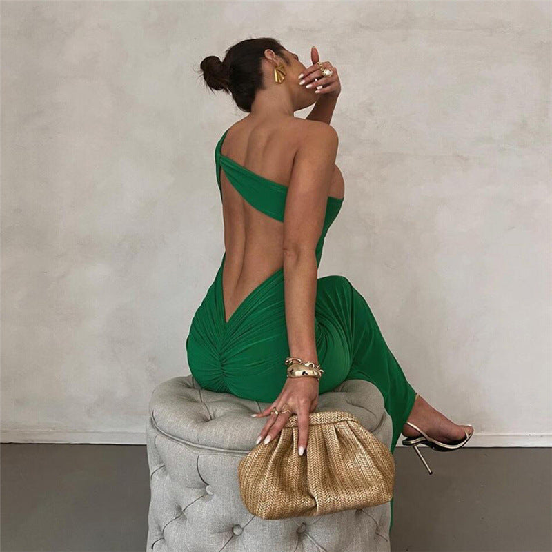 Fashion Sexy Diagonal Shoulder Dress Limorista