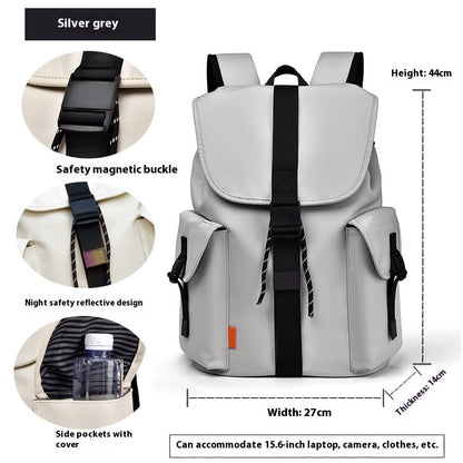 Backpack Casual Simple Solid Color New Large Capacity Limorista