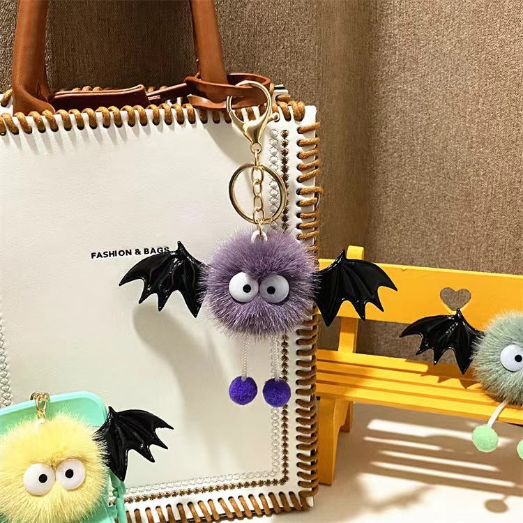 Cute Funny Halloween Artificial Mink Hair Little Devil Package Pendant Limorista