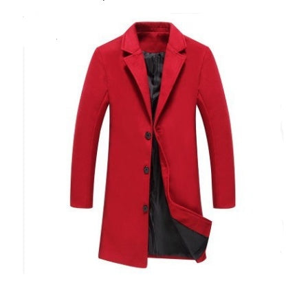 Autumn And Winter New Mens Solid Color Casual Business Woolen Coats Limorista
