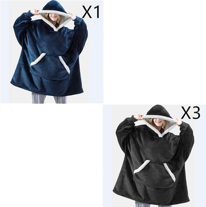 Men And Women Can Wear Zipper Flannel Lazy Blanket Limorista