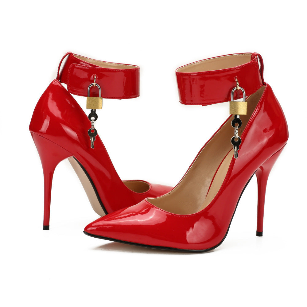 Ladies Lock Stiletto 12cm Pointed High Heels Limorista