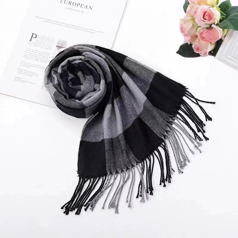 Autumn And Winter British Style Plaid Scarf Winter Limorista