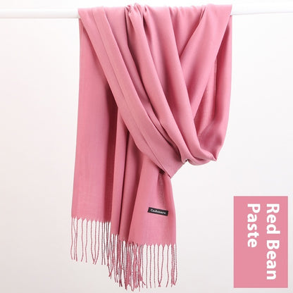 Pure Color Warm Keeping Scarf All-match Cashmere Shawl Limorista
