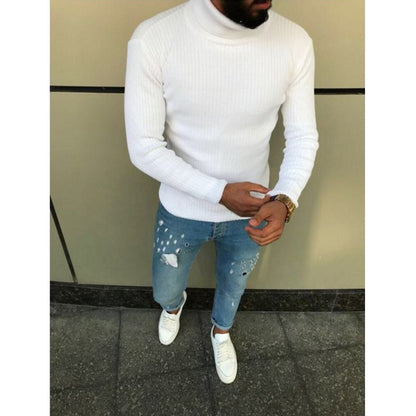 High collar striped sweater Limorista