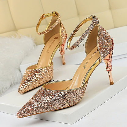 High metallic and sequined heels Limorista