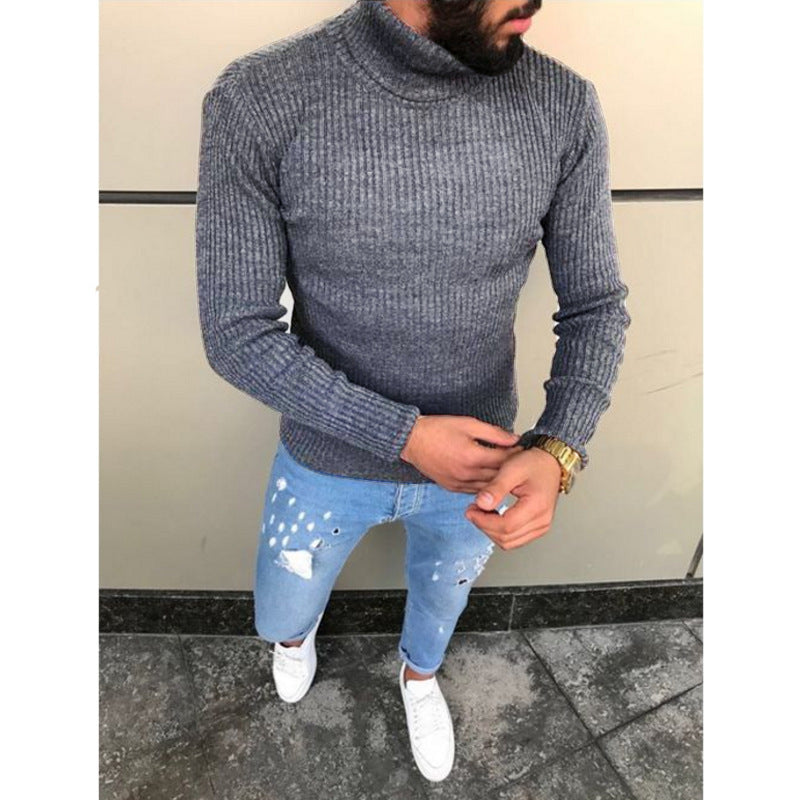 High collar striped sweater Limorista