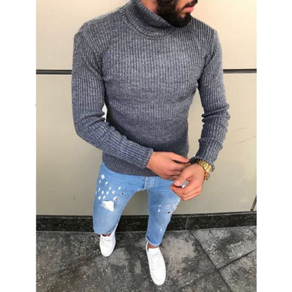 High collar striped sweater Limorista