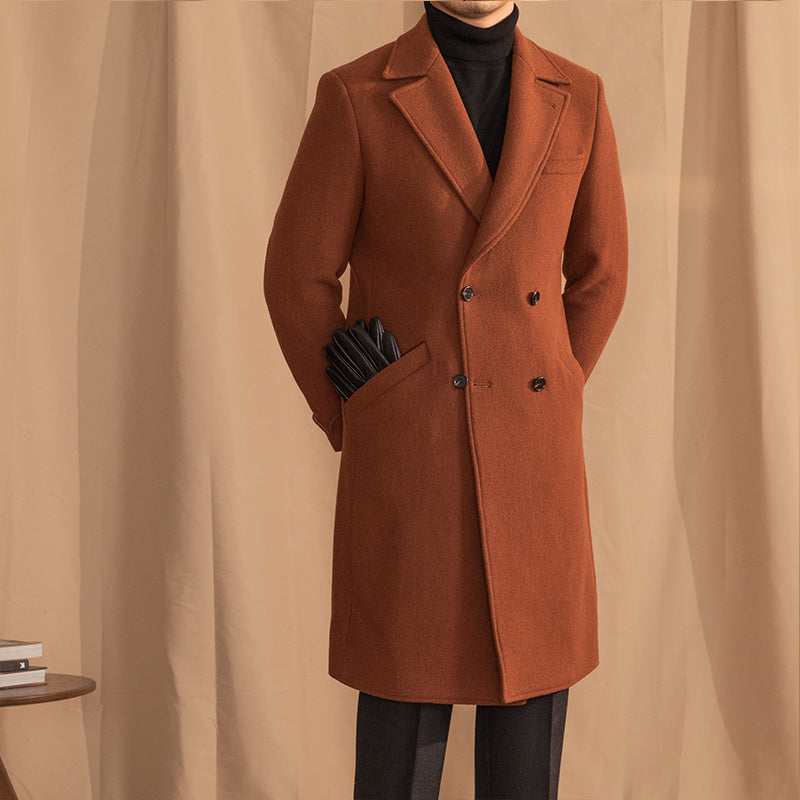 Warm Coat Double-breasted Mid-length Wool Overcoat Limorista