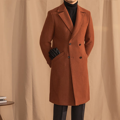 Warm Coat Double-breasted Mid-length Wool Overcoat Limorista