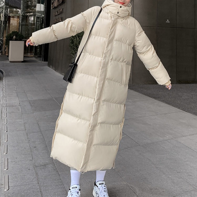Korean style loose padded padded jacket over the knee mid-length padded padded jacket Limorista