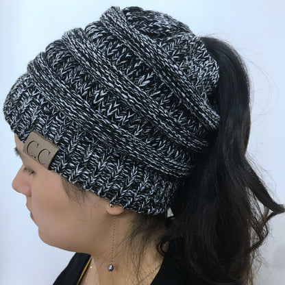 Knitted Ponytail Hat, Women&