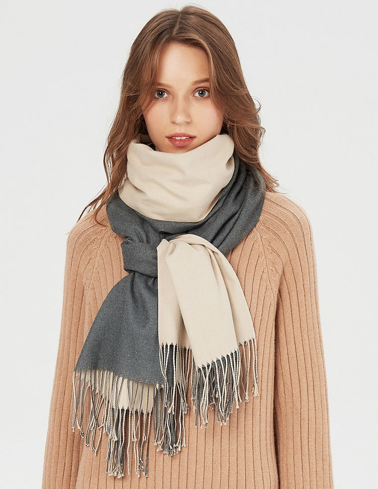 Korean double-sided faux cashmere shawl Limorista