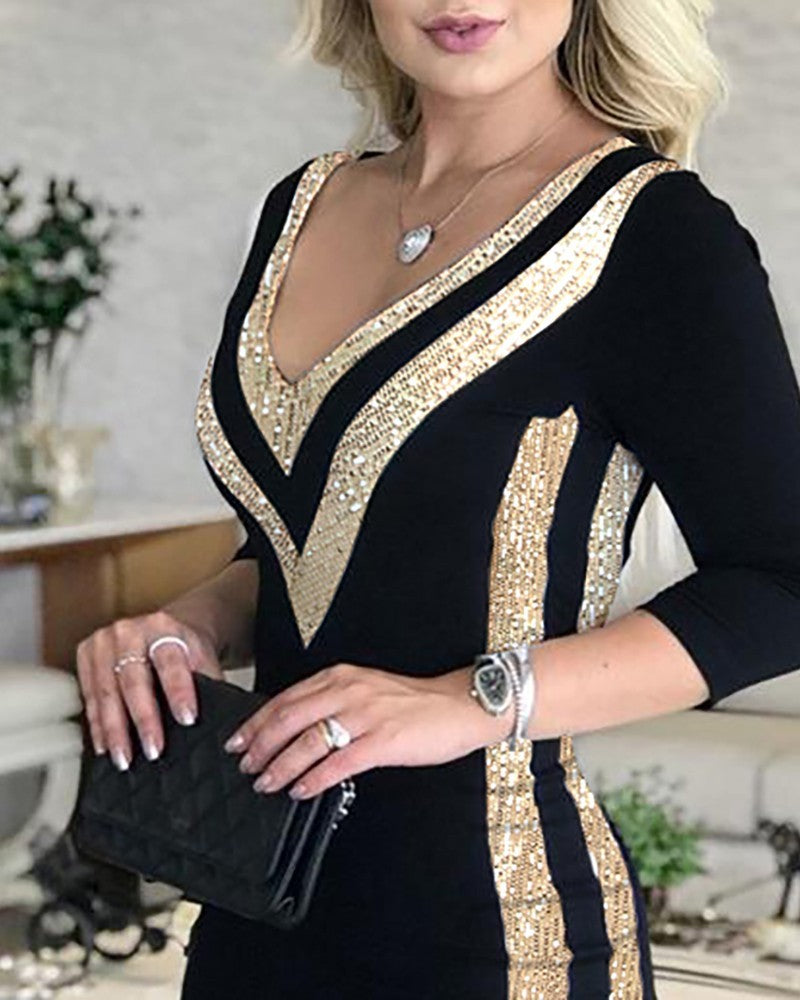 Sequin stitching dress Limorista