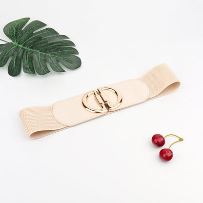 Elastic A Pair Of Buckles Wide Belt Women Limorista