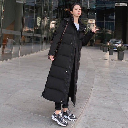 Korean style loose padded padded jacket over the knee mid-length padded padded jacket Limorista