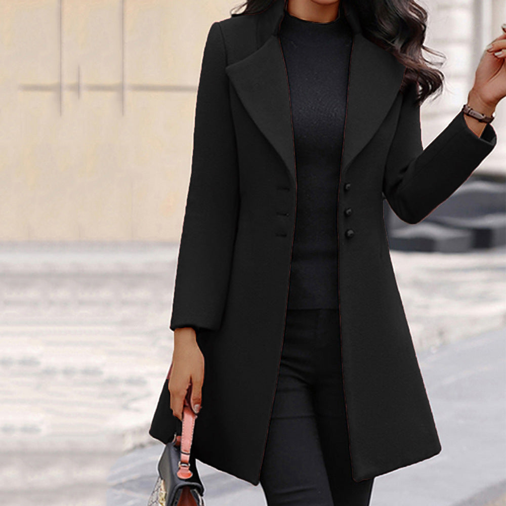 Winter Single-Breasted Slim-Fit Lapel Coat Limorista