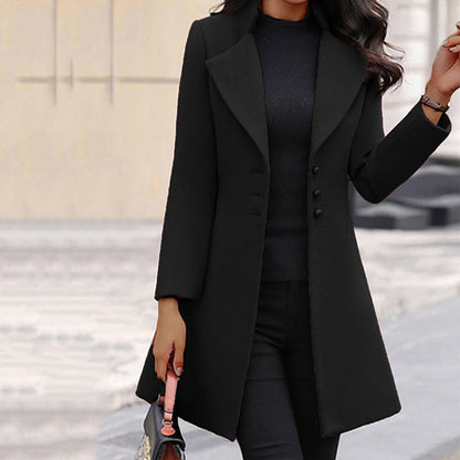 Winter Single-Breasted Slim-Fit Lapel Coat Limorista