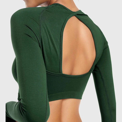 European And American Slim Fit Long Sleeve Yoga Wear Outdoor Quick-drying Top Limorista