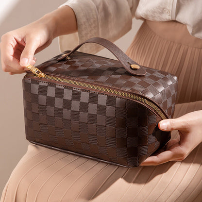 Plaid Pillow Cosmetic Bag Women&