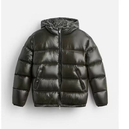 Black Hooded Cotton Jacket Casual Limorista
